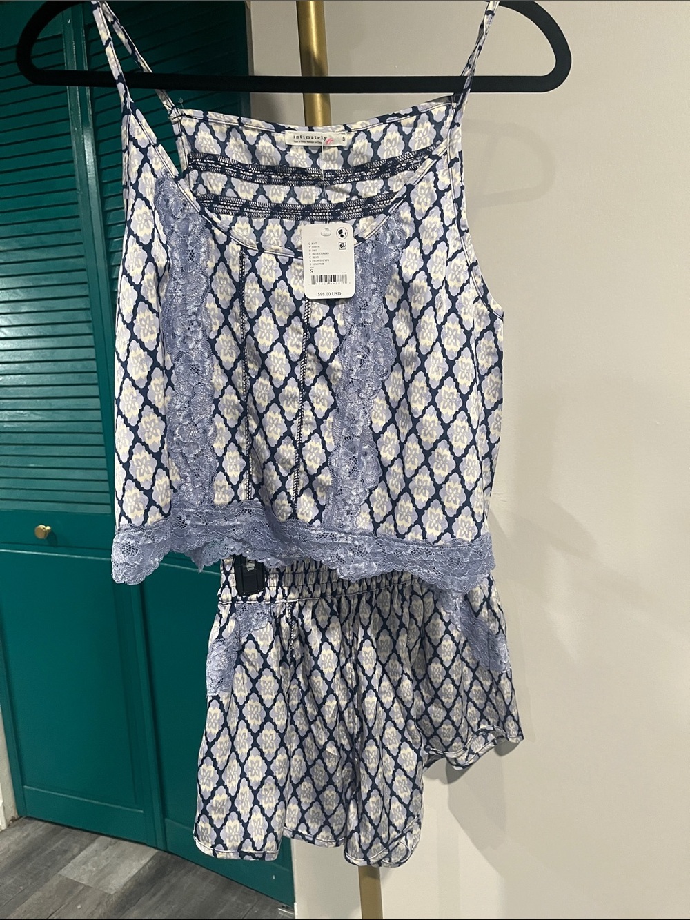 FREE PEOPLE NWT Midnight Muse Printed Set / Blue Combo - Picture 10 of 10